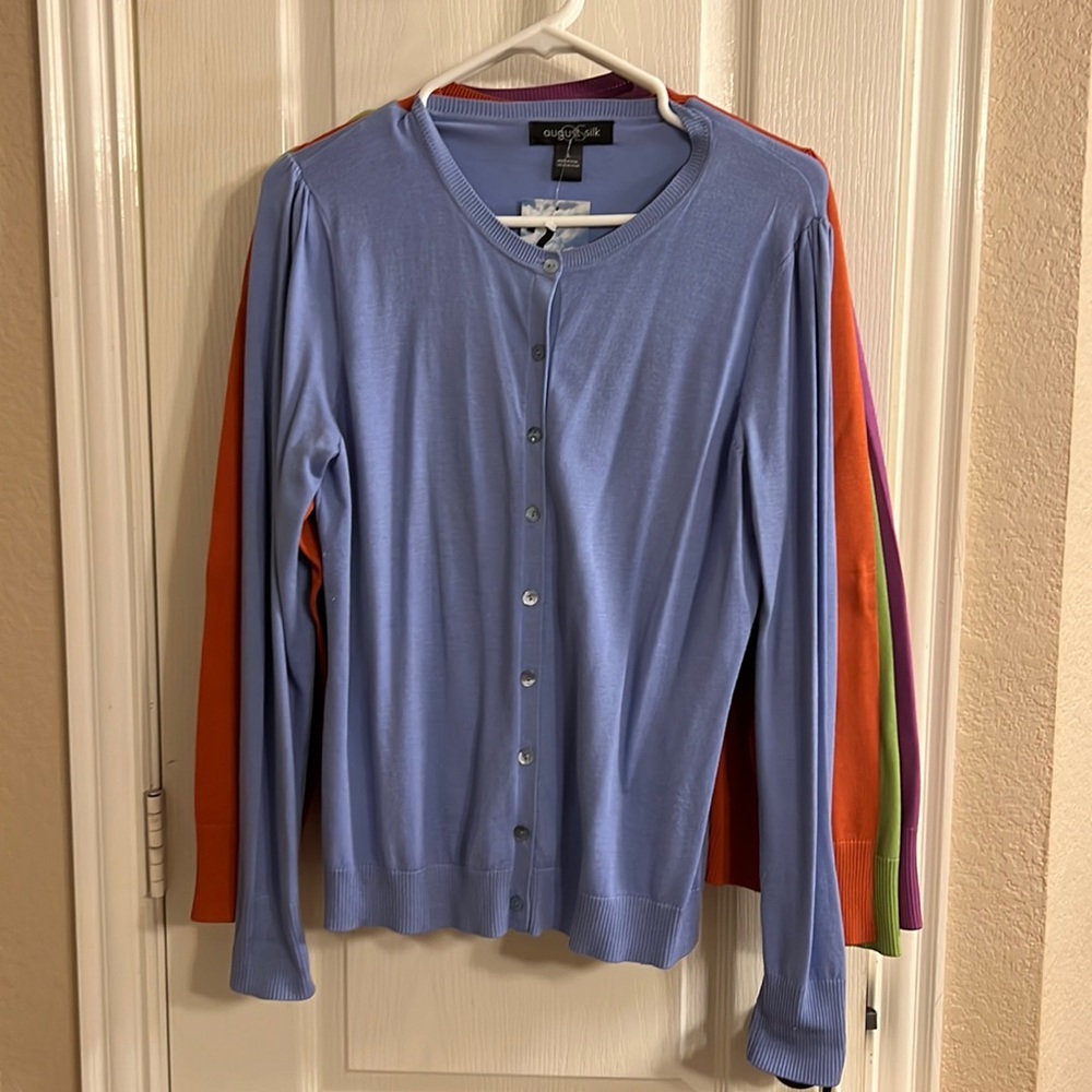 Four August Silk cardigans